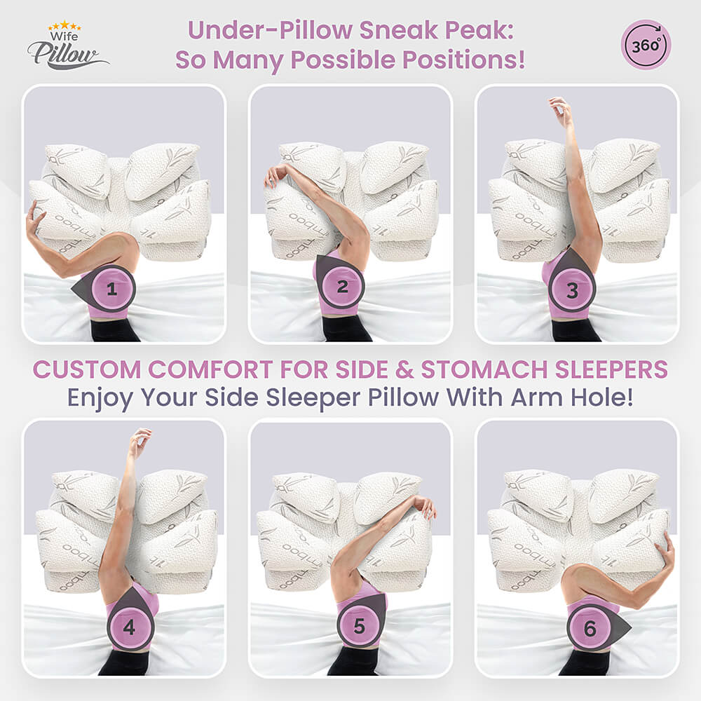 Customize Height Easily For Your Comfort Preference Pink Wife Pillow gift box with Certipur-US certified Cooling Memory Foam, Jersey Knit Pillowcase, VIP invite, 101 day money back guarantee