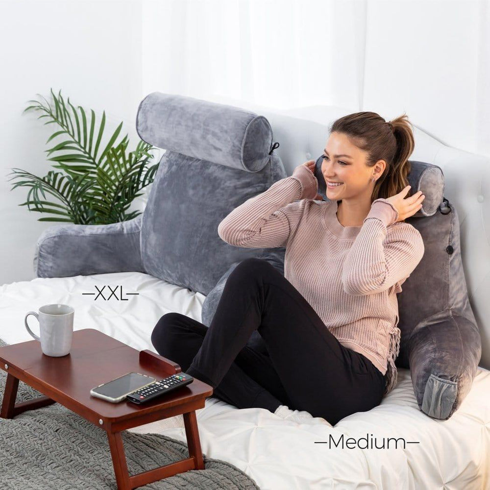 Backrest Pillow with Arms - XXL Bed Rest Pillow