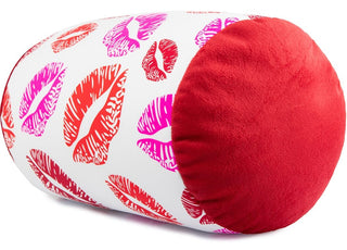 Microbead Squishy Bolster Neck Roll Pillow - Silky Feel, 14" x 8" x 8" - Kisses