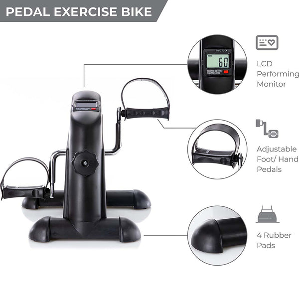bicycle pedals exercise Pedal Exercise Mini Cycle Bike Silvery - Digital Display