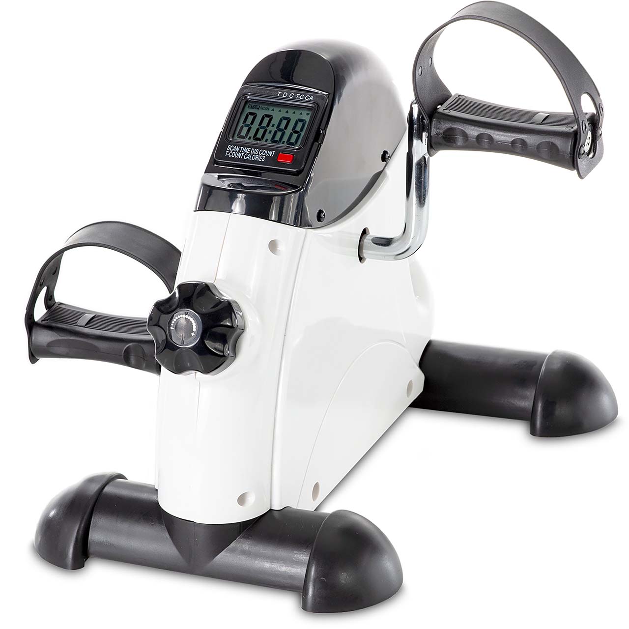 Silver Mini Pedal Exercise Bike with Digital Display — Adjustable