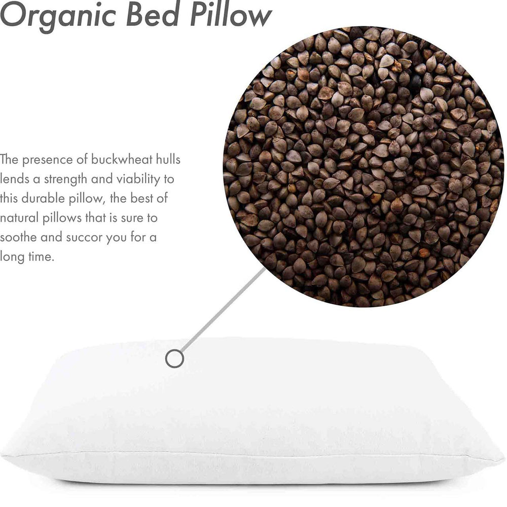 Hit Notion Organic Buckwheat Hull Neck Roll Pillow - Stress and Neck Tension Relief - All Natural Buckwheat