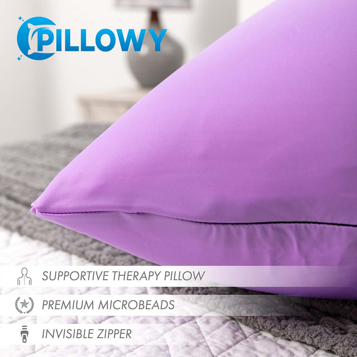 Purple Pillowy - Support Pillow 