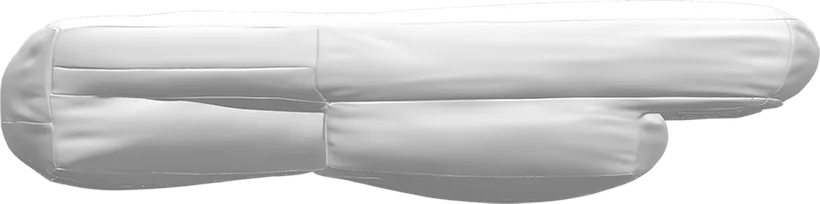 Wife Pillow 2.0 from the side, set to its lowest height, 2.5 inches
