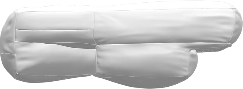 Wife Pillow 2.0 from the side, set to a middle height, 6 inches