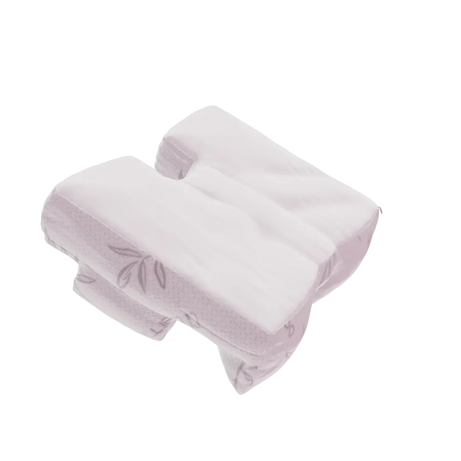 Wife Pillow 2.0, a still of the 3D model: the center channel dips across the top, with the arm tunnels below it